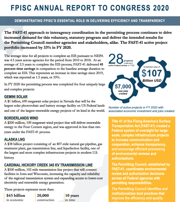 FY 2020 Annual Report to Congress Fact Sheet